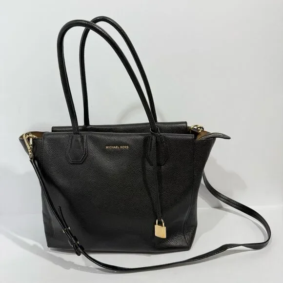 Michael Kors Studio Mercer Large Black Leather Satchel